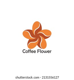 Logo der blühenden Kaffeebohnen-Kurven