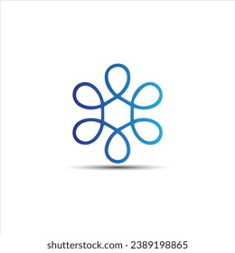 Icono de diseño de logotipo creativo con forma de flor
