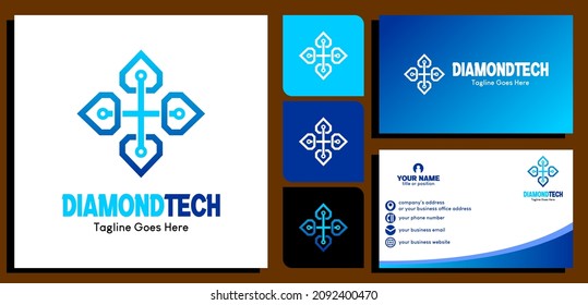 flower shape diamond logo design template. and business card design templates. vector illustration