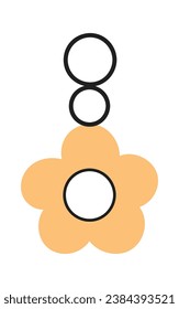 Flower Shape Earring Vector Illustration