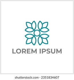 flower shape. Gradient premium logotype. Isolated floral logo. Business identity concept for bio, eco company, yoga or spa salon