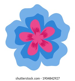 Flower Shape Illustration, Color Combination With Simple Vector Shape,