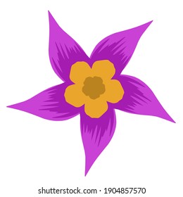 flower shape illustration, color combination with simple vector shape,