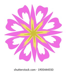 flower shape illustration, color combination with simple vector shape,