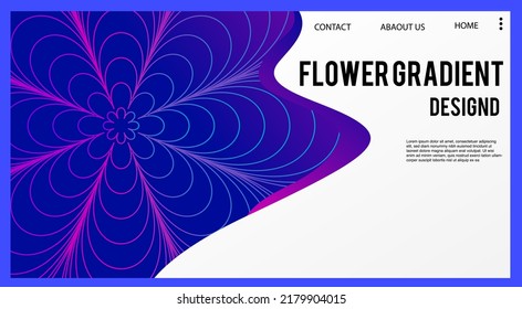 flower shape landing page brochure and flyer design illustrator