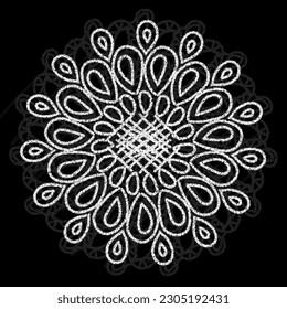 Mandala con forma de cal de flores para la pintura de henna y celebraciones de las fiestas indias