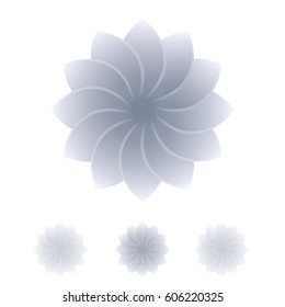 flower shape for logo design, gray on white