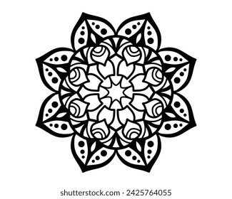 diseño de mandala en forma de flor para diseño de tatuajes y arte de pared
