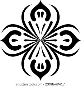 Flower shape ornamental design element.
