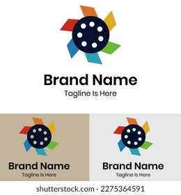 Flower shape with photography logo design