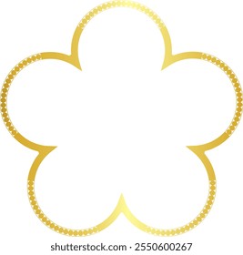 Flower Shape round circular graphic design artistic Gold picture frame luxury golden frame gold border vector royals framework decoration decorative element 