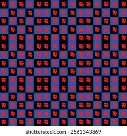 Flower shape seamless vector pattern.