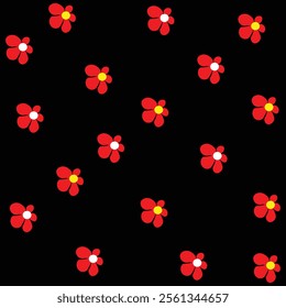 Flower shape seamless vector pattern.