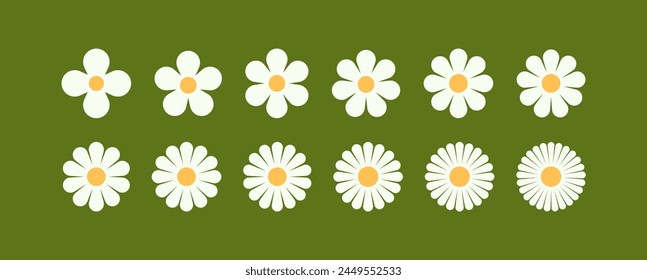 flower shape set , radial flower , flat flower , modern trendy minimalist basic element shapes vector illustration