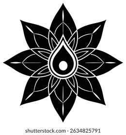 Flower shape silhouette on a white background.