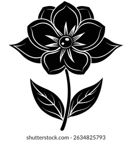 Flower shape silhouette on a white background.