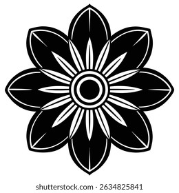 Silhueta de forma de flor em um fundo branco.