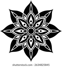 Silhueta de forma de flor em um fundo branco.