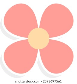 Flower Shape Sticker Vector Illustration