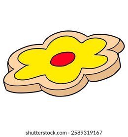flower shape sugar cookies illustration hand drawn isolated vector