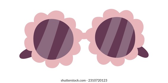 Flower Shape Sunglasses Vector Illustration