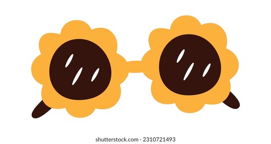 Flower Shape Sunglasses Vector Illustration