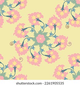 Flower shape suzani pattern - prints for textile fabrics and for other things in home interior. 