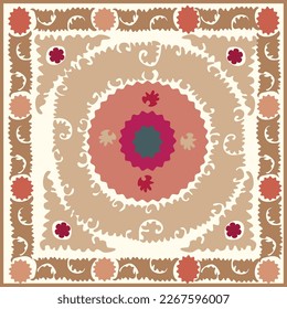 Blumenform Suzani Muster - Drucke für Textilien und für andere Dinge im Innenbereich. 