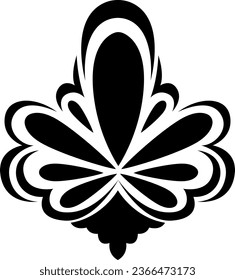 Flower shape tattoo, tattoo illustration, vector on a white background.
