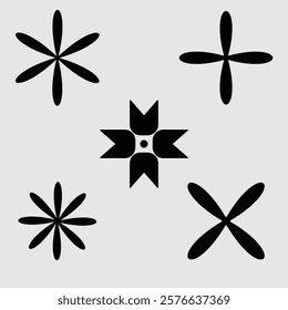 flower shape vector art illustration 