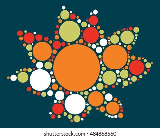 flower shape vector design by color point