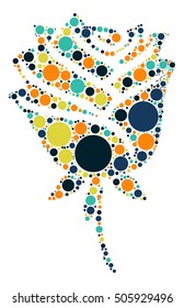 flower shape vector design by color point