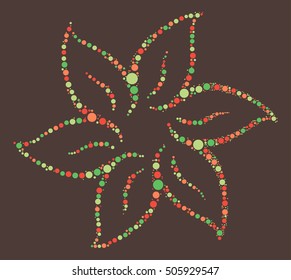 flower shape vector design by color point