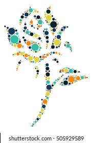 flower shape vector design by color point