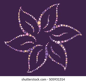 flower shape vector design by color point
