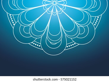 flower shape white line mandala over ombre background  image vector illustration design 