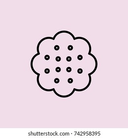 flower shaped cookie line black icon
