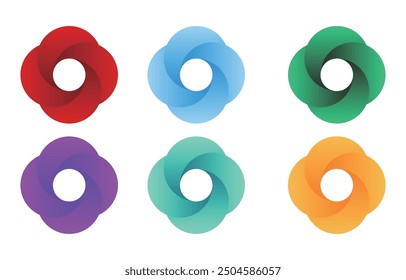 Flower shaped gradient design elements