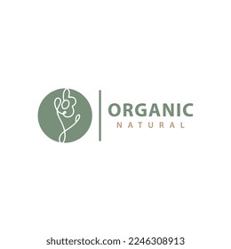 Flower Shaped Line For Garden Backyard Plant logo design