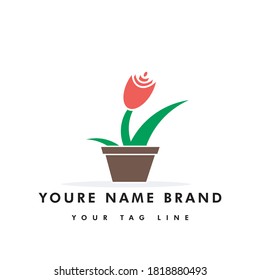 Logo en forma de flor, adecuado para floristas, empresas, eventos y organizaciones relacionadas con las flores