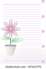 Flower shaped on a paper.