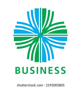 Flower Shaped Plus Sign Radiating From the Center Vector Logo