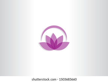 flower shaped purple vector logo design