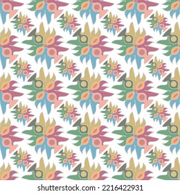 Flower shaped seamless pattern abstract geometric pattern. A seamless vector background