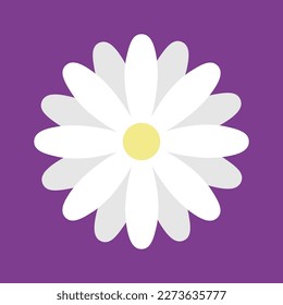 Flower shapes and doodle design elements. Spring or summer flowers and plants. Contemporary modern trendy vector illustration. Colorful simple single daisy flower