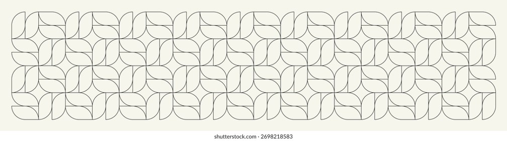 Flower shapes line pattern vector background in black and white shades for wall décor, textiles, interior design, banners and more.