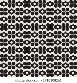 Patrón de Formas de flores en tonos blancos y negros para decoración de paredes, textiles, diseño de interiores y más.
