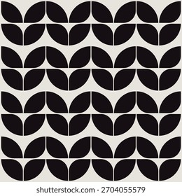  Flower shapes pattern vector background in black and white shades for wall décor, textiles, interior design and more.