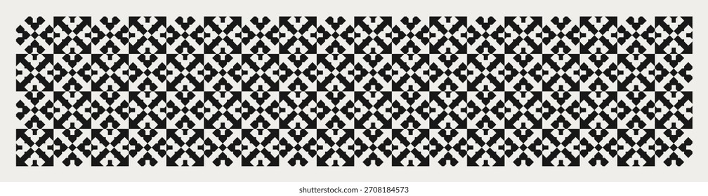 Flower shapes pattern vector background in black and white shades for wall décor, textiles, interior design, banners and more.
