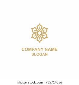 Flower shield leaves logo.